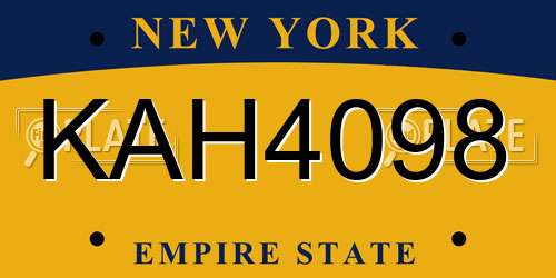 KAH4098 New York License Plate