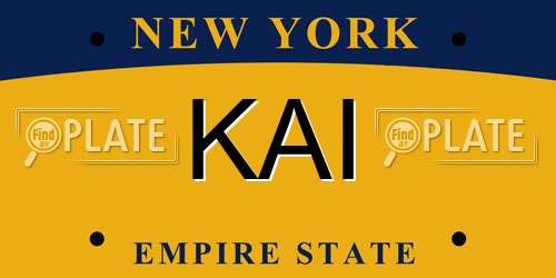 KAI New York License Plate