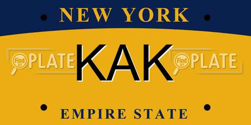 KAK New York License Plate