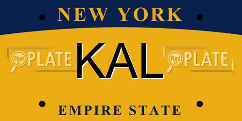 KAL New York License Plate