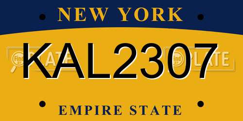 KAL2307 New York License Plate