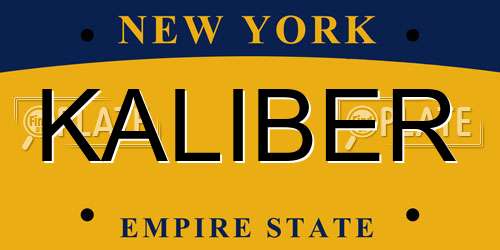KALIBER New York License Plate