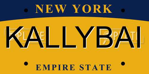 KALLYBAI New York License Plate