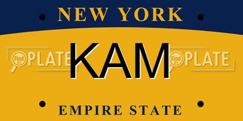 KAM New York License Plate