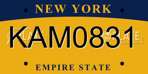 KAM0831 New York License Plate