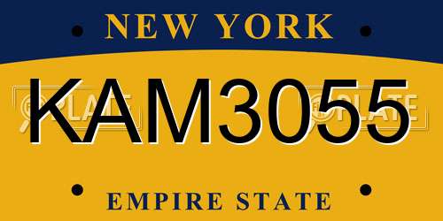 KAM3055 New York License Plate
