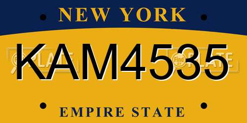 KAM4535 New York License Plate