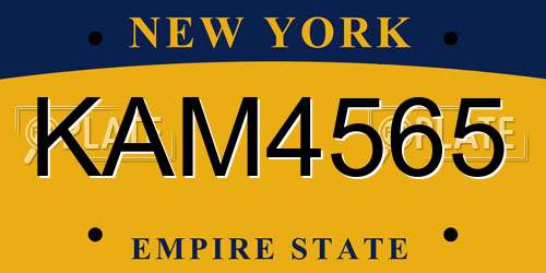 KAM4565 New York License Plate