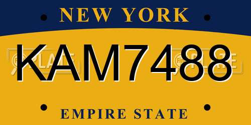 KAM7488 New York License Plate