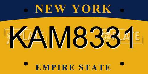 KAM8331 New York License Plate