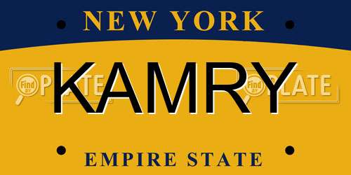 KAMRY New York License Plate
