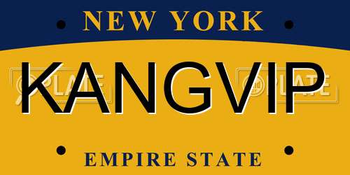 KANGVIP New York License Plate