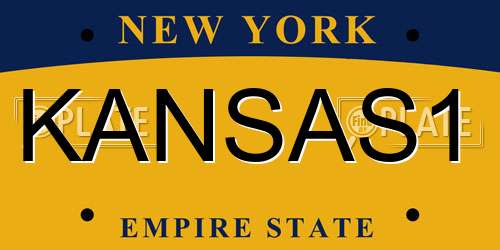 KANSAS1 New York License Plate