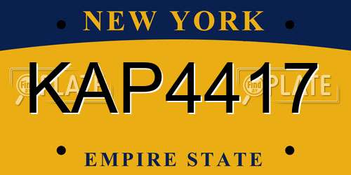 KAP4417 New York License Plate