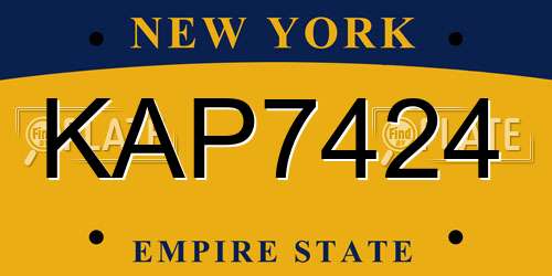 KAP7424 New York License Plate