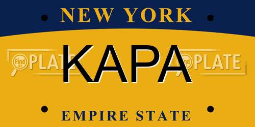 KAPA New York License Plate