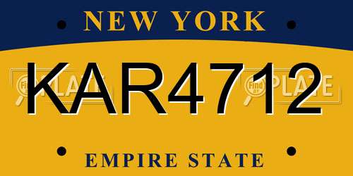 KAR4712 New York License Plate