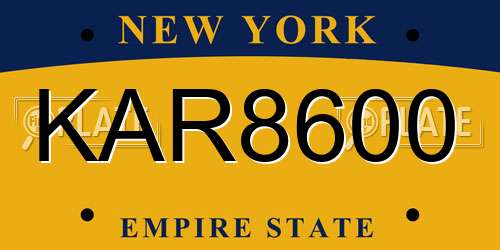KAR8600 New York License Plate