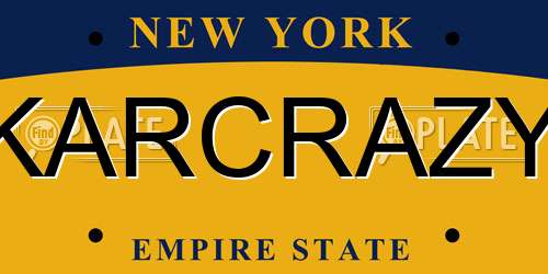 KARCRAZY New York License Plate