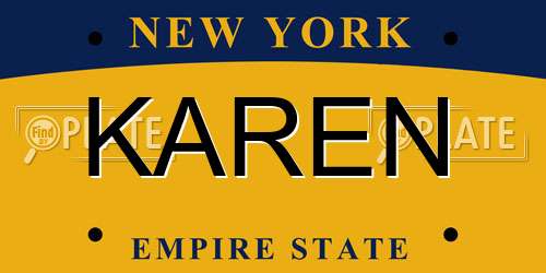 KAREN New York License Plate