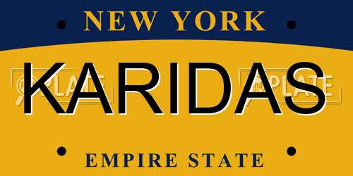 KARIDAS New York License Plate