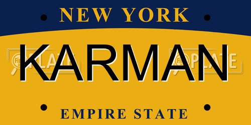 KARMAN New York License Plate