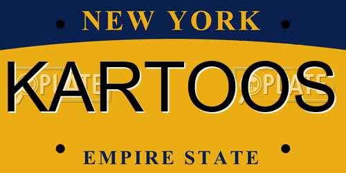 KARTOOS New York License Plate
