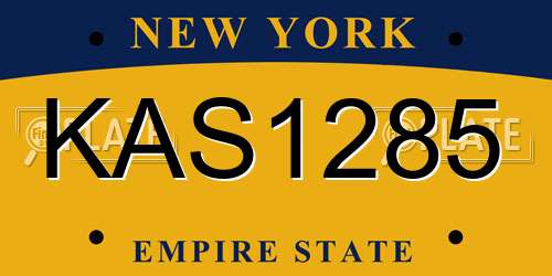 KAS1285 license plate in NY state