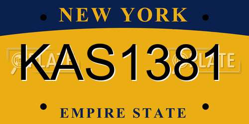 KAS1381 New York License Plate