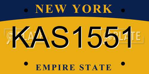 KAS1551 New York License Plate