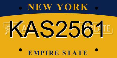 KAS2561 New York License Plate
