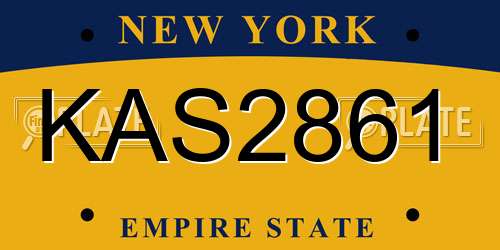 KAS2861 New York License Plate