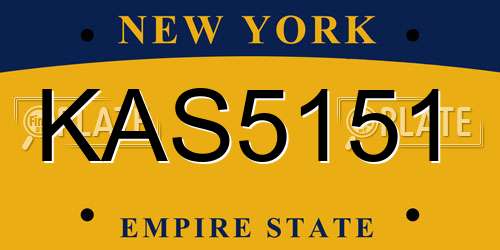 KAS5151 New York License Plate