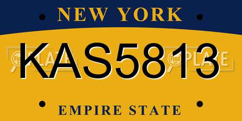 KAS5813 New York License Plate
