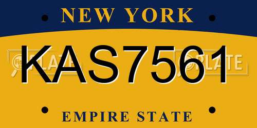 KAS7561 New York License Plate