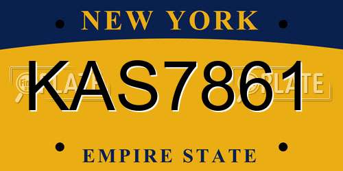 KAS7861 New York License Plate