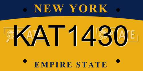 KAT1430 New York License Plate