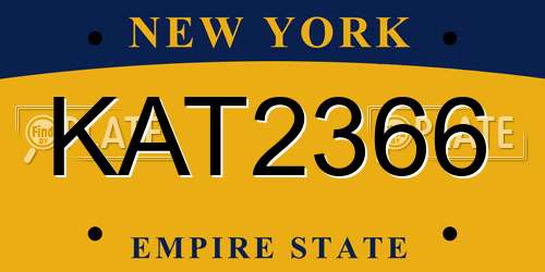 KAT2366 New York License Plate