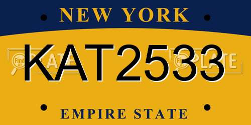 KAT2533 New York License Plate