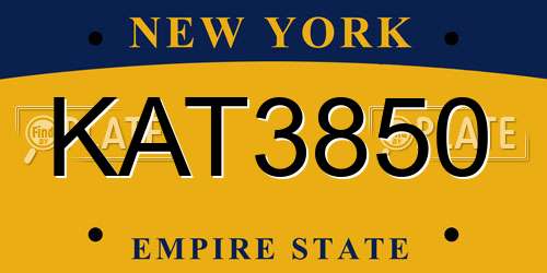 KAT3850 New York License Plate