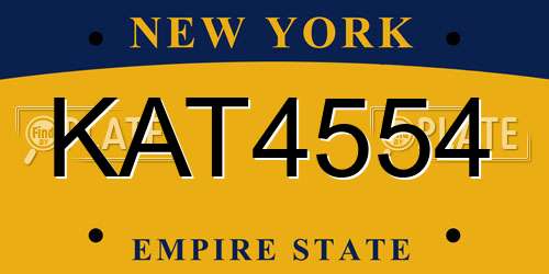 KAT4554 New York License Plate