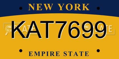 KAT7699 New York License Plate