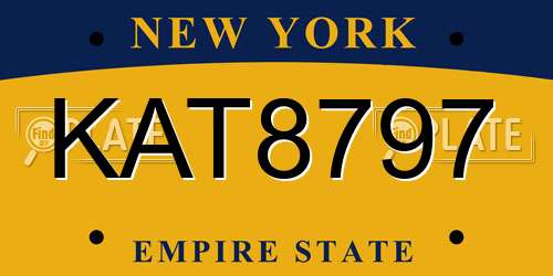 KAT8797 New York License Plate