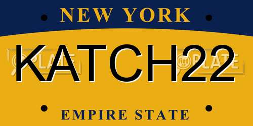 KATCH22 New York License Plate