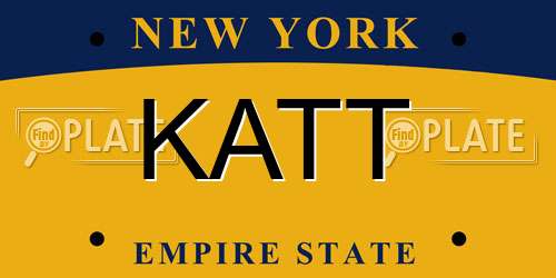 KATT New York License Plate