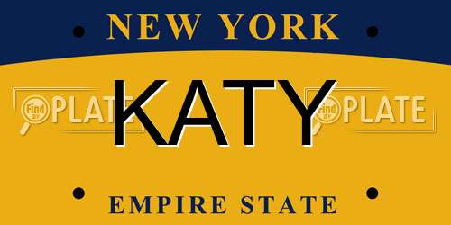 KATY New York License Plate