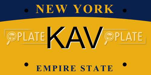 KAV New York License Plate