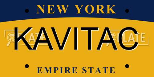 KAVITAC New York License Plate