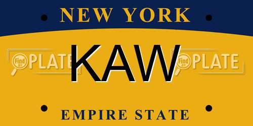 KAW New York License Plate