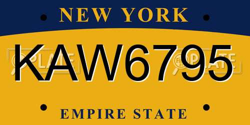 KAW6795 New York License Plate